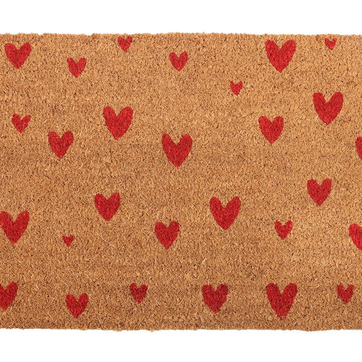 Natural Red Love Heart Doormat