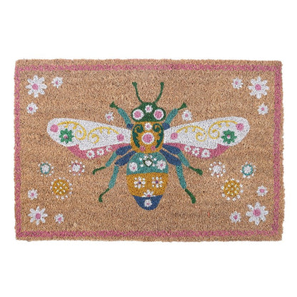 Natural Floral Bee Doormat