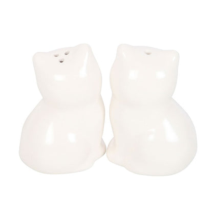 White Cat Shaped Salt and Pepper Shakers