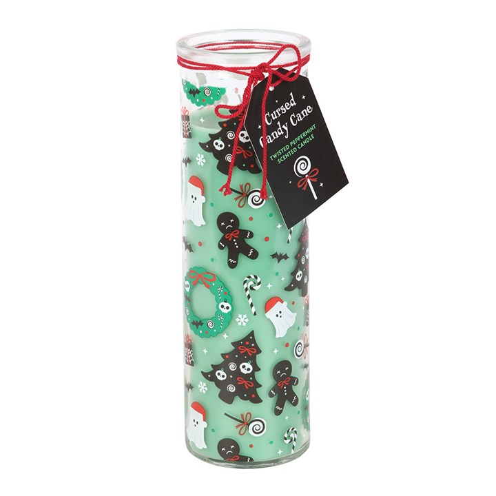 Merry Creepmas Cursed Candy Cane Tube Candle